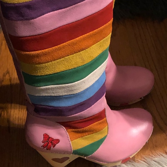 Lola Ramona ~ knee high rainbow boots~ excellent condition~woman 40 or USA 9-9.5 - Picture 15 of 16